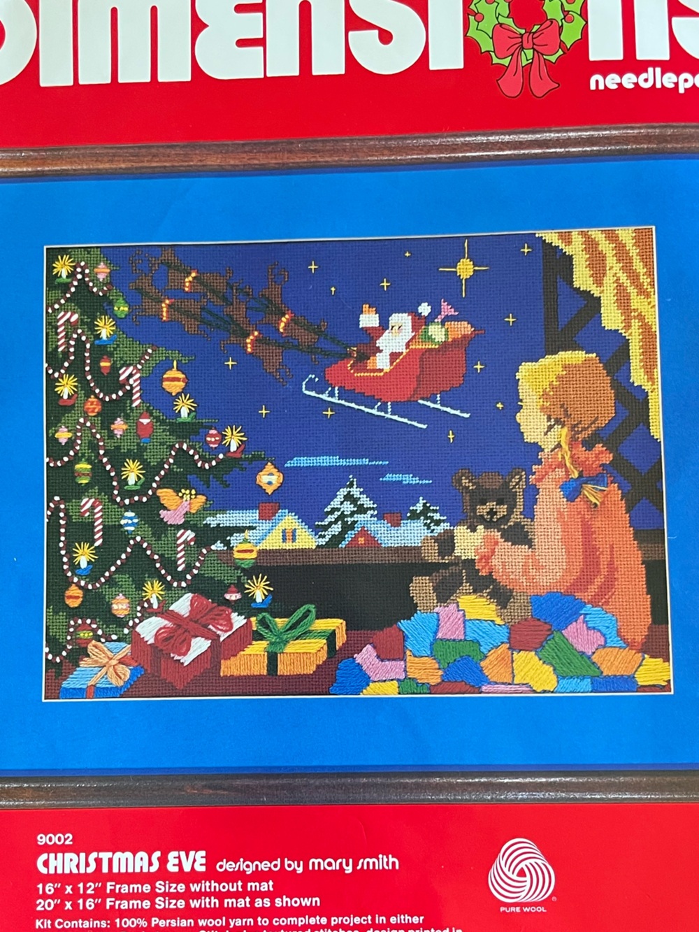 Dimensions | Needlepoint Kit | “Christmas Eve” #9002 | Vintage | Little Girl